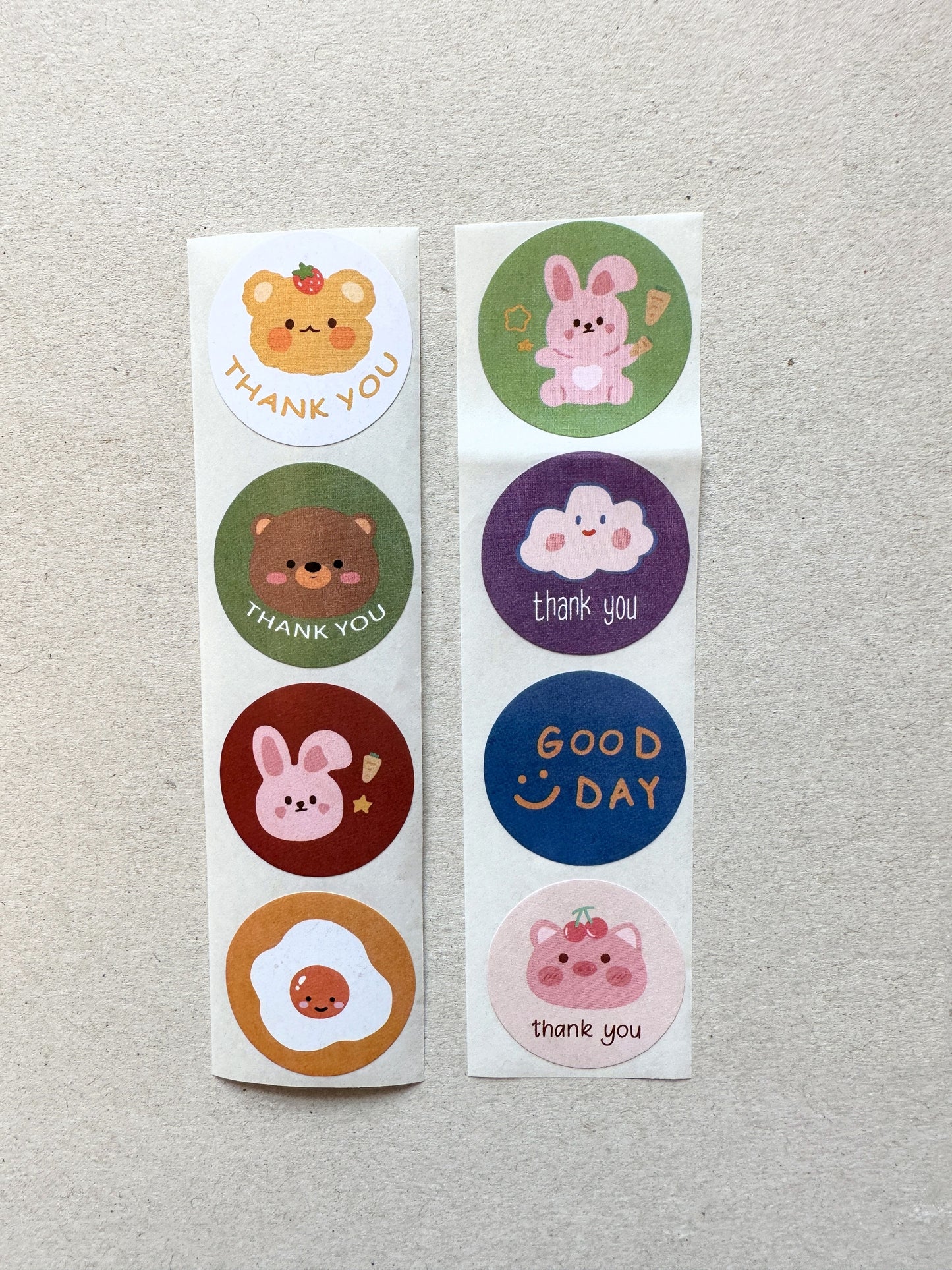Kawaii Animals - Round Sticker Seal SAMPLES