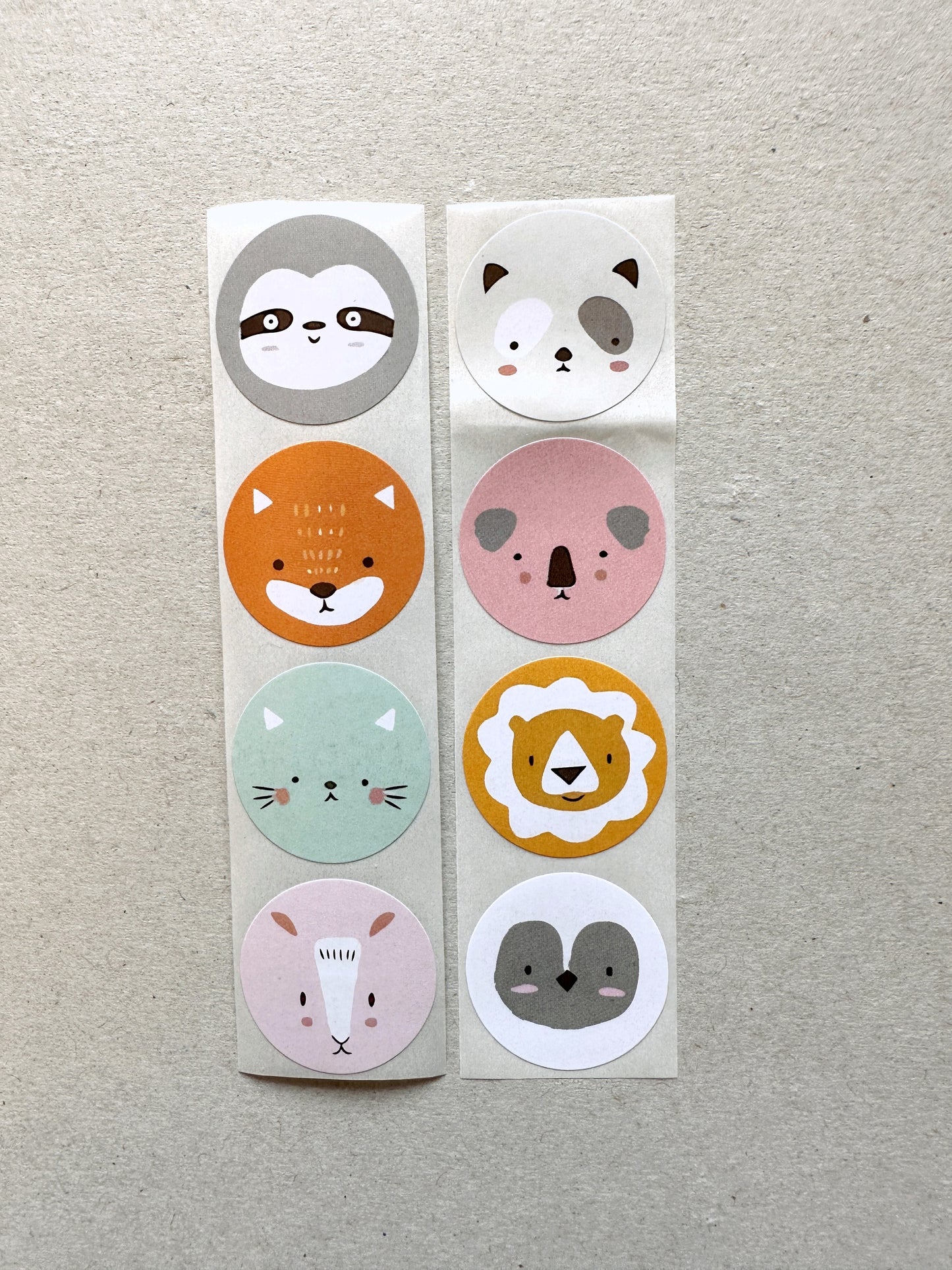 Kawaii Animals - Round Sticker Seal SAMPLES
