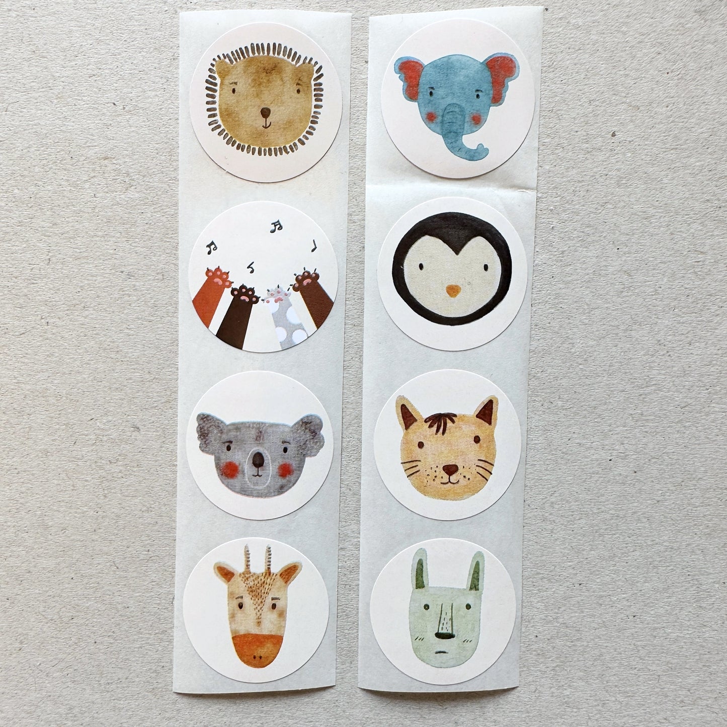 Kawaii Animals - Round Sticker Seal SAMPLES