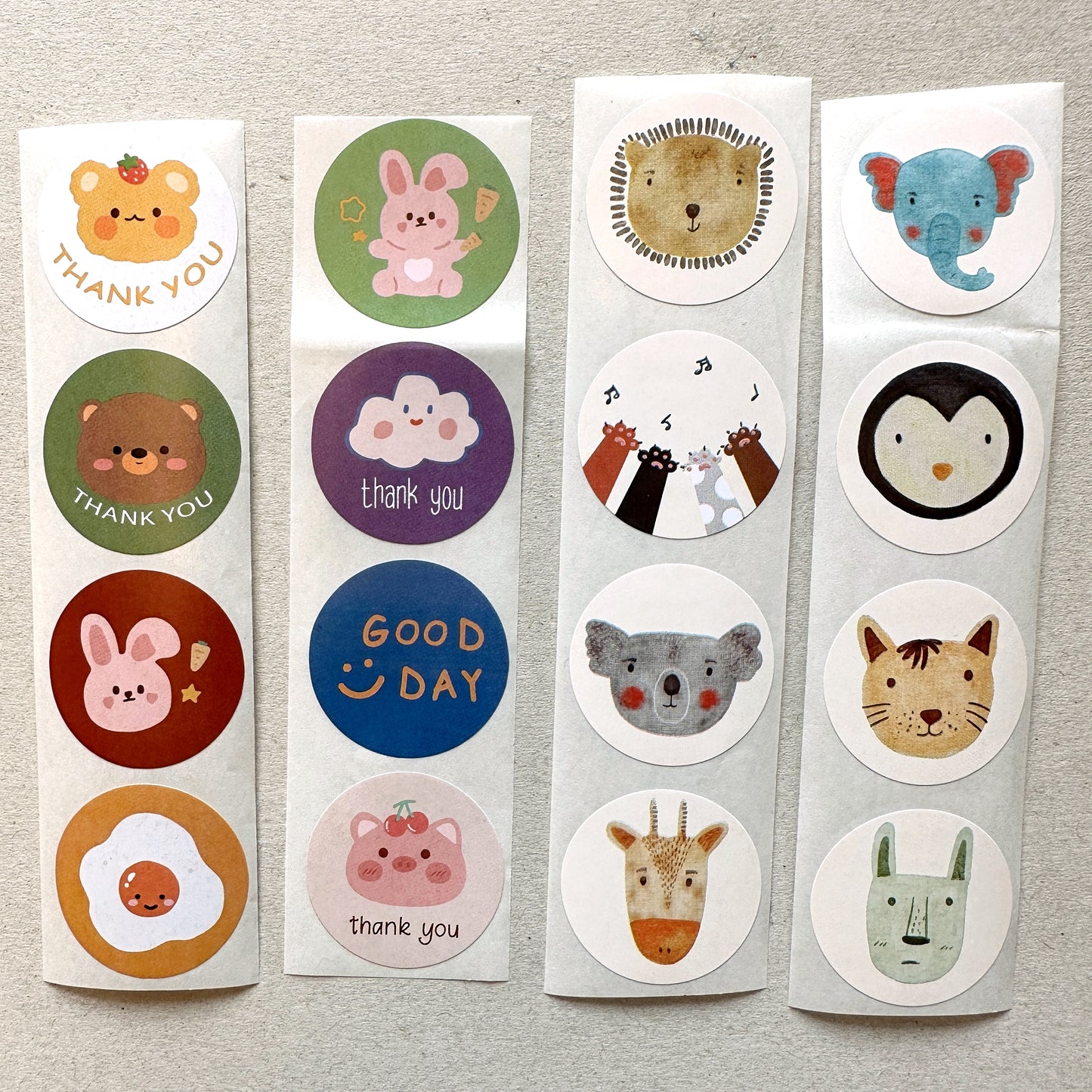 Kawaii Animals - Round Sticker Seal SAMPLES