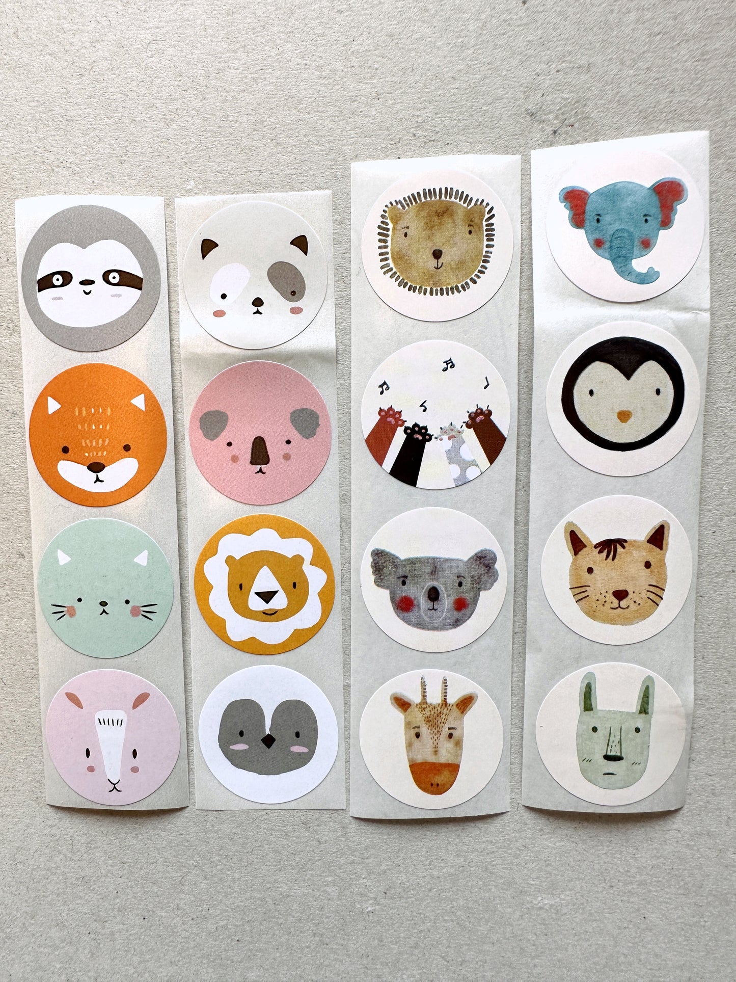 Kawaii Animals - Round Sticker Seal SAMPLES