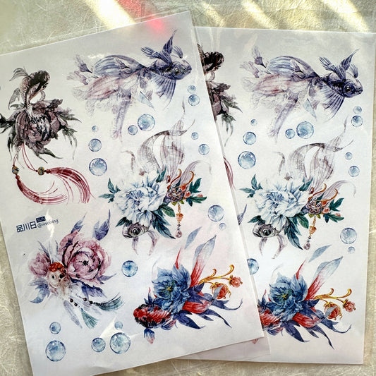 Destash | SUN - Goldfish paper sticker sheet