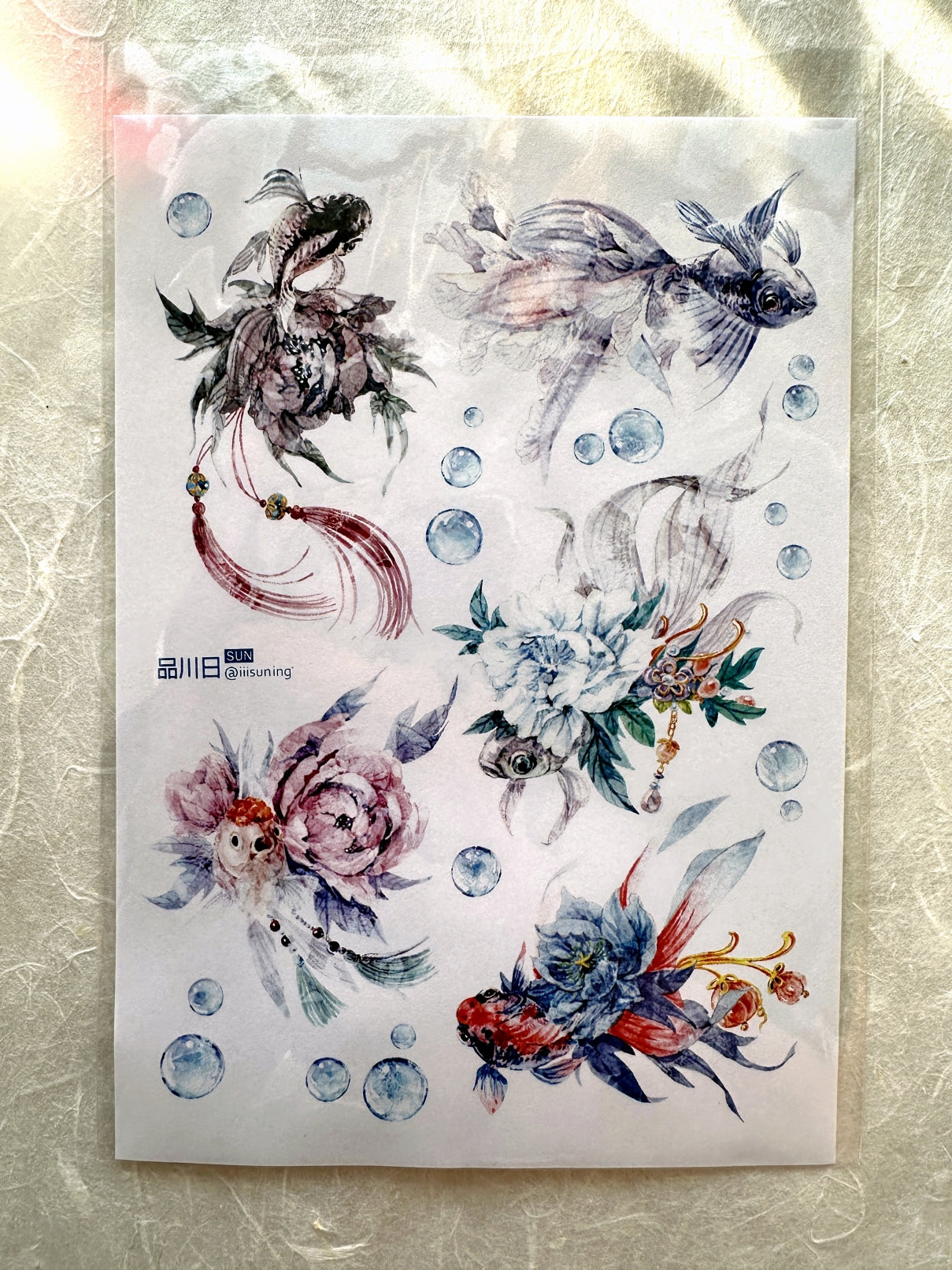 Destash | SUN - Goldfish paper sticker sheet