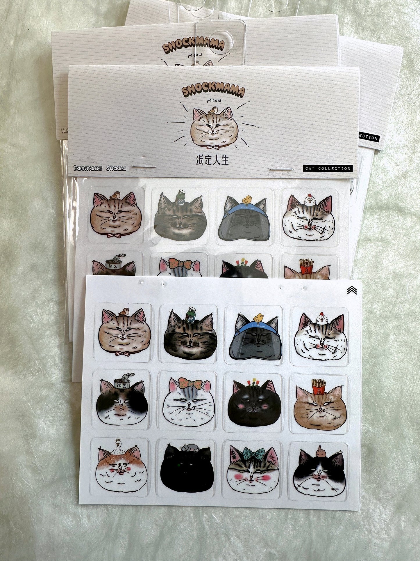 Shock Mama - Cat Collection transparent stickers