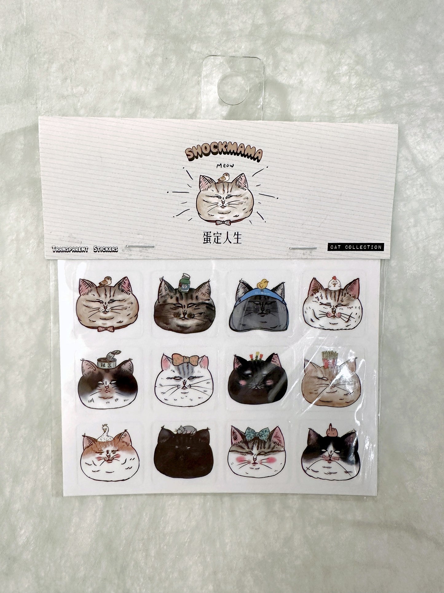 Shock Mama - Cat Collection transparent stickers