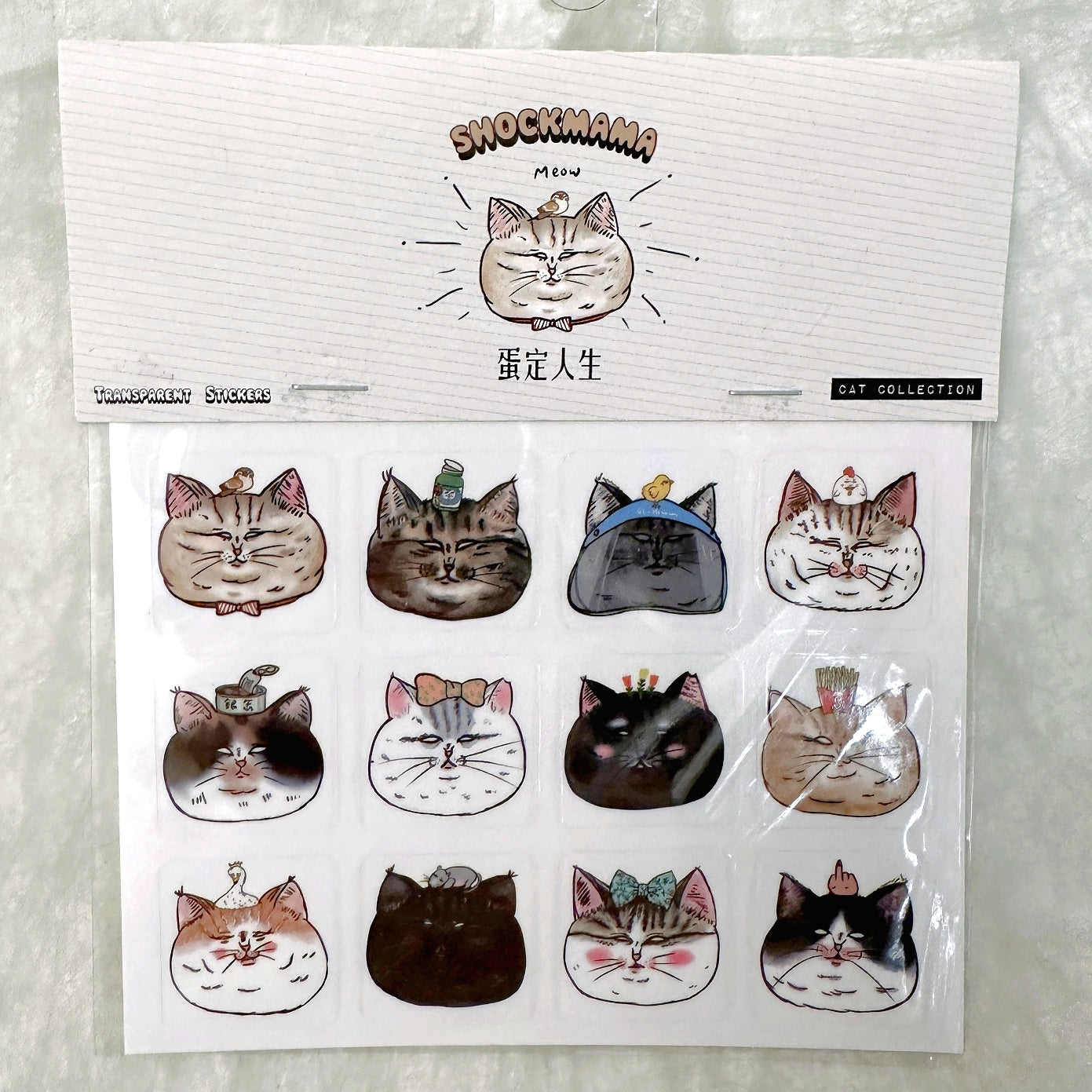 Shock Mama - Cat Collection transparent stickers