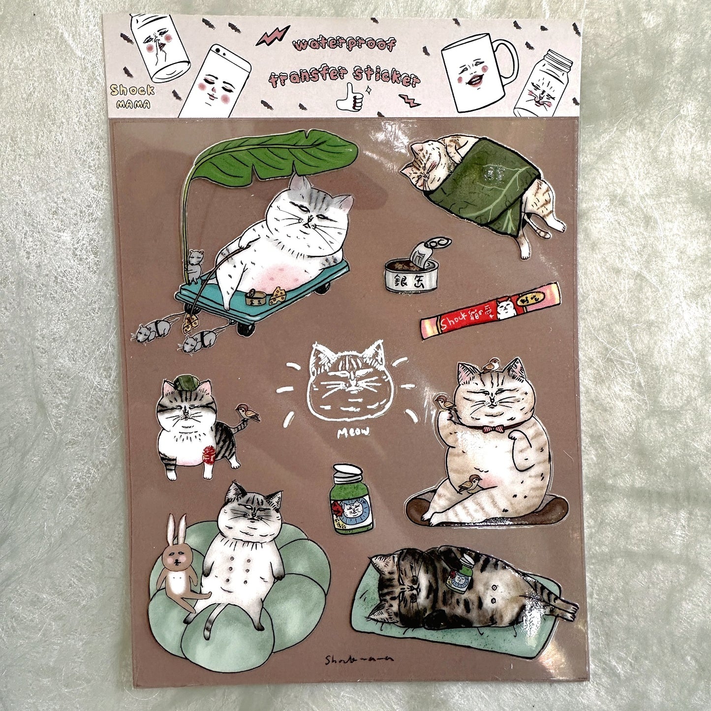 Shock Mama - Danding Life cat waterproof crystal transfer stickers
