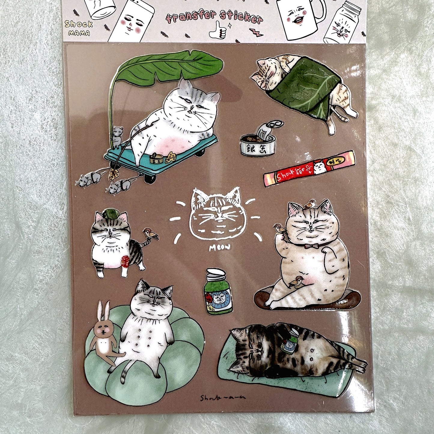 Shock Mama - Danding Life cat waterproof crystal transfer stickers
