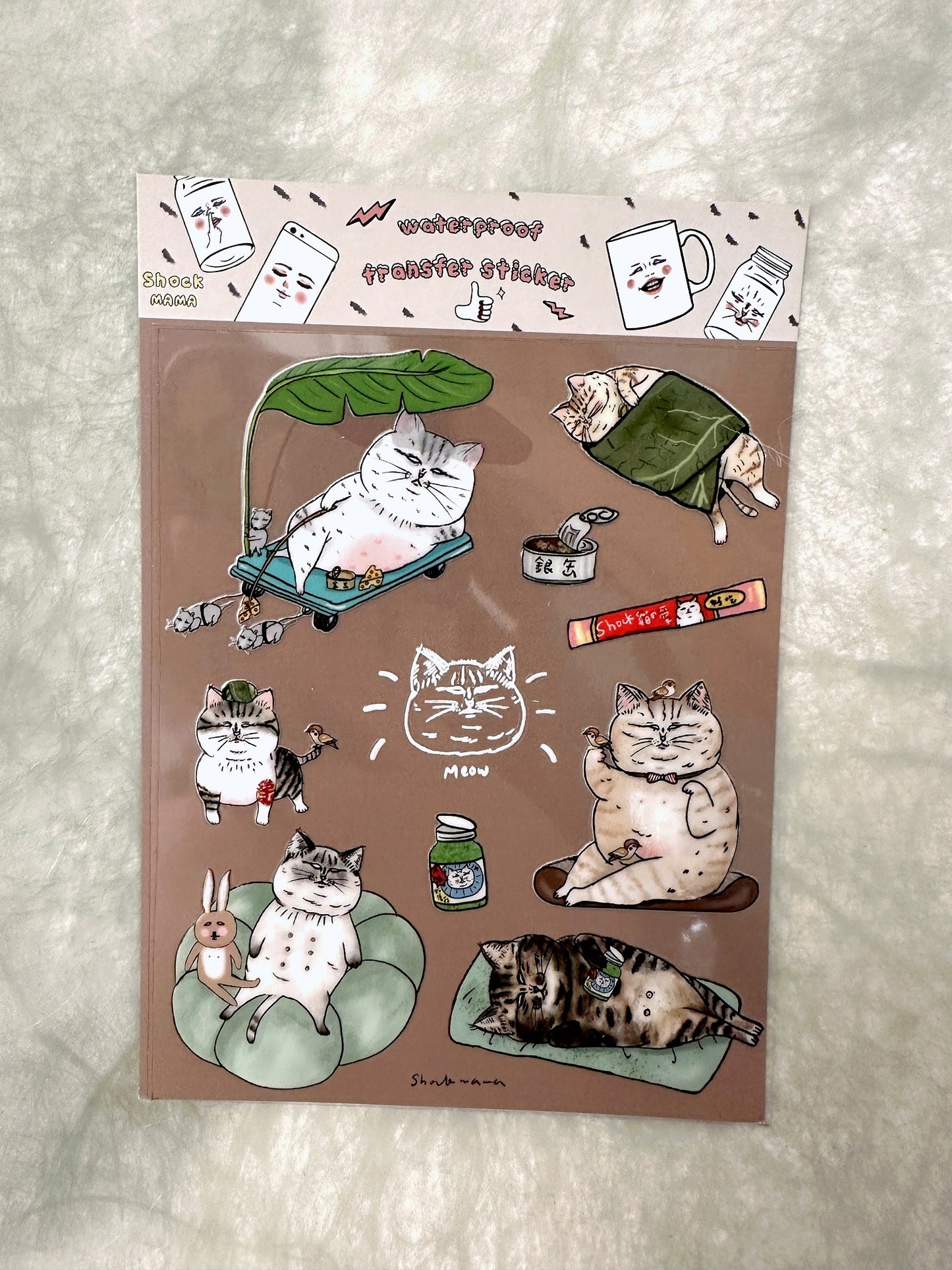 Shock Mama - Danding Life cat waterproof crystal transfer stickers