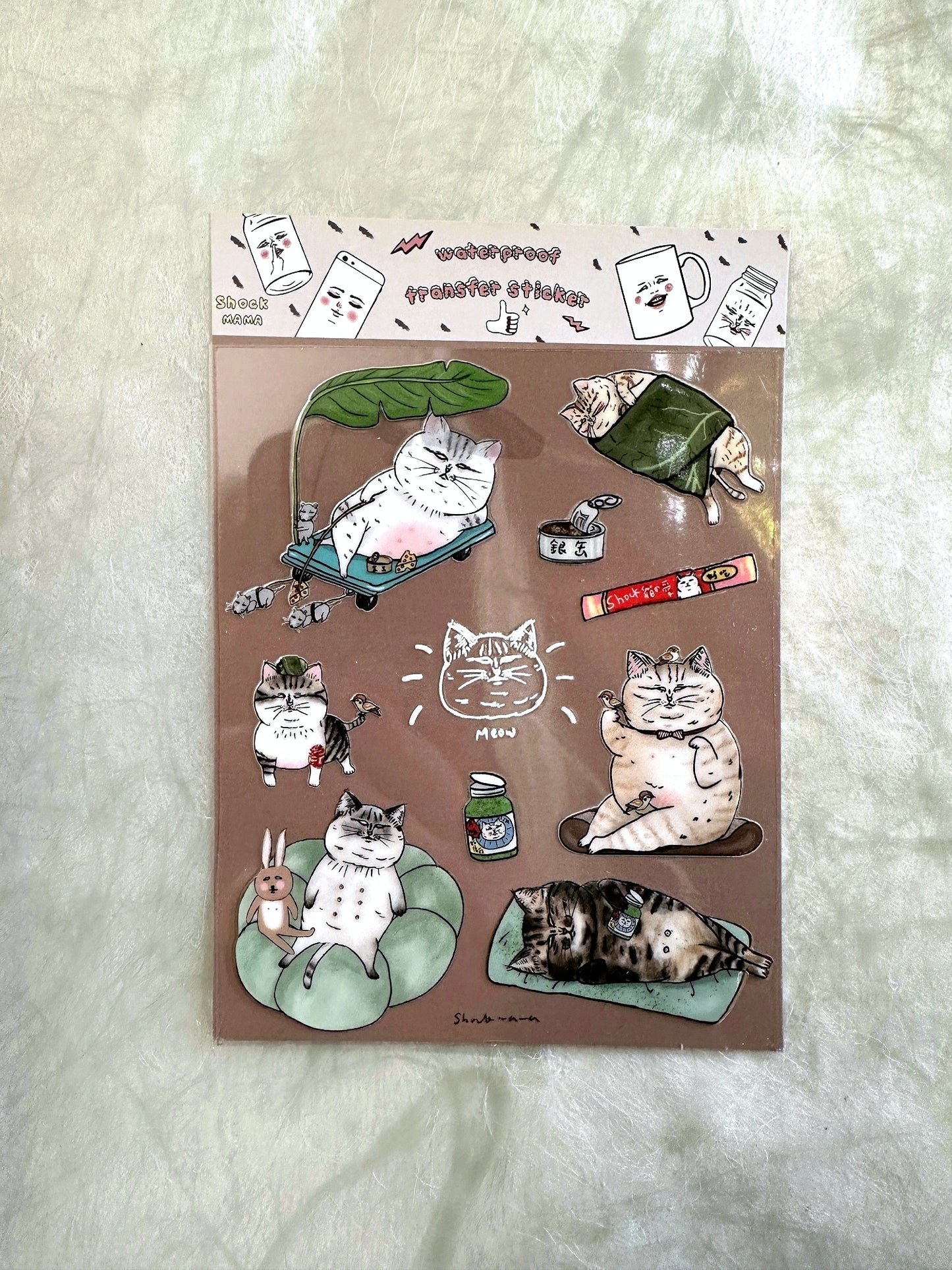 Shock Mama - Danding Life cat waterproof crystal transfer stickers