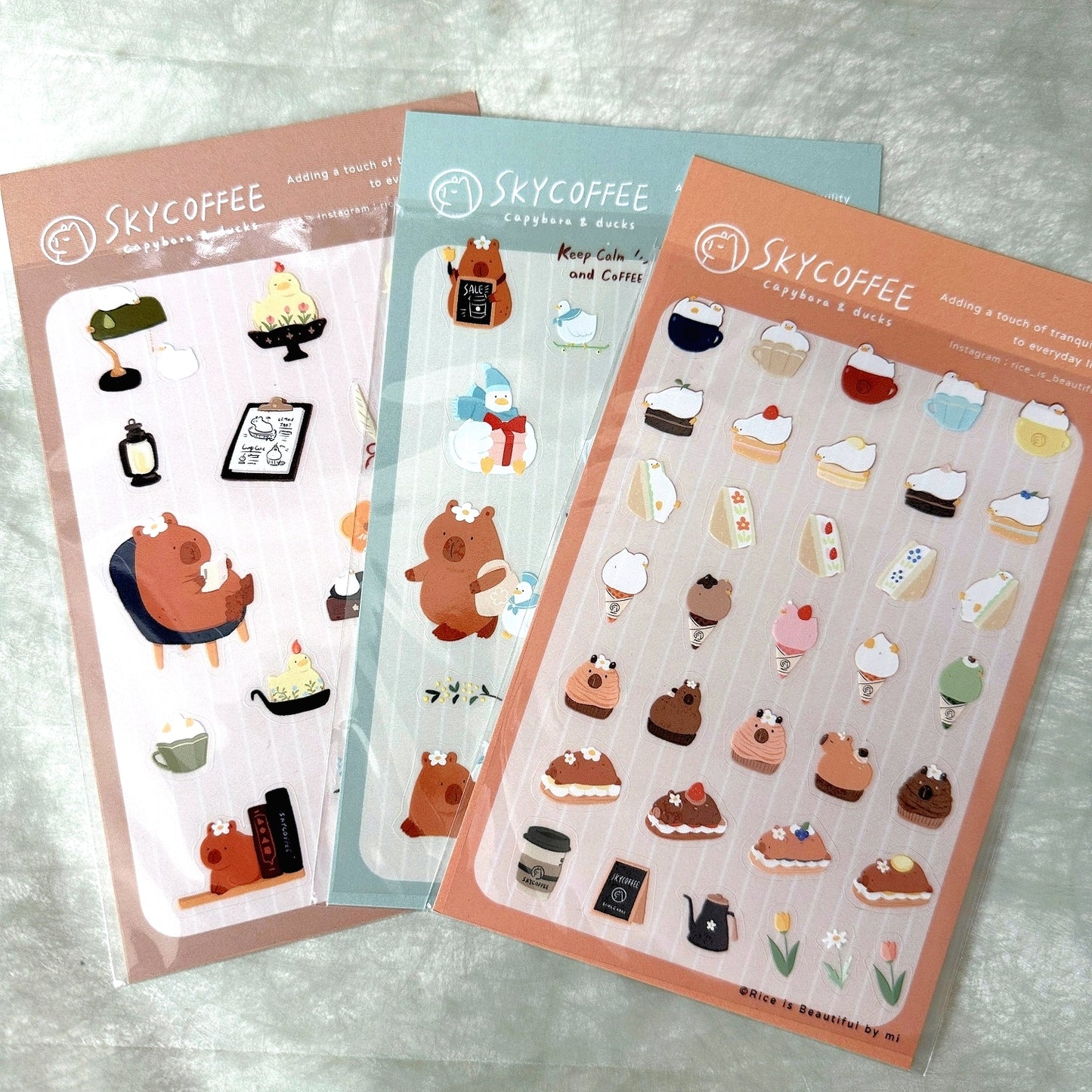 SkyCoffee - Capybara & Ducks sticker sheets