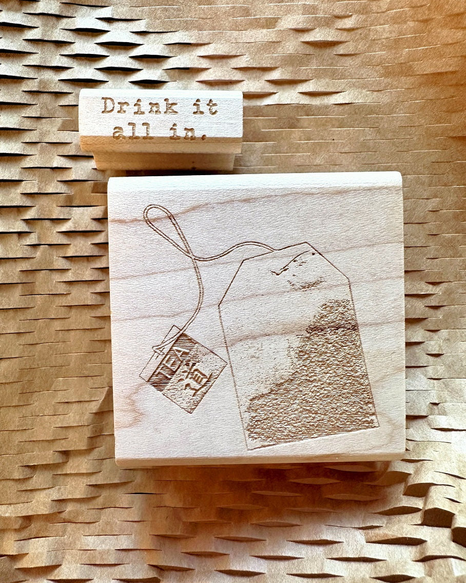 TAOthings Studio - Drink it all in. (Savor life) rubber stamp
