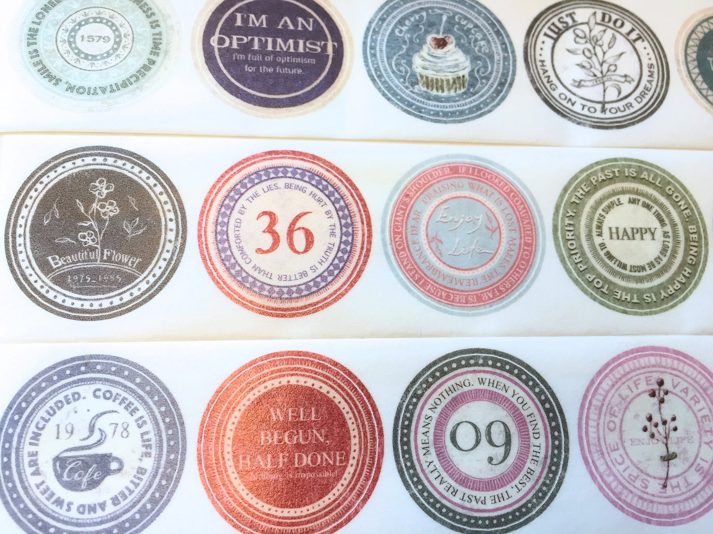 Sonia's Illustration Life - Round Label kiss-cut paper tape SAMPLES