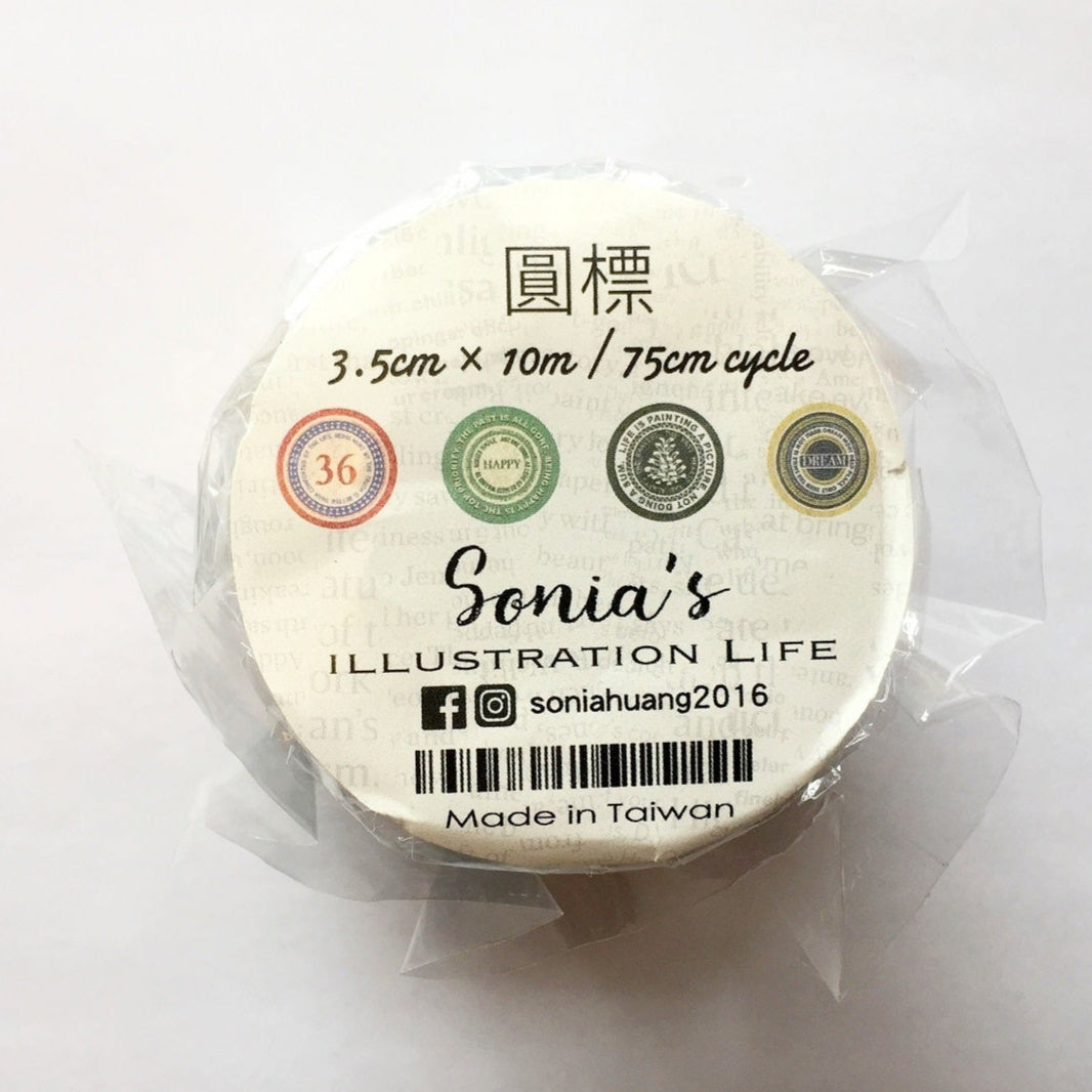 Sonia's Illustration Life - Round Label kiss-cut paper tape SAMPLES