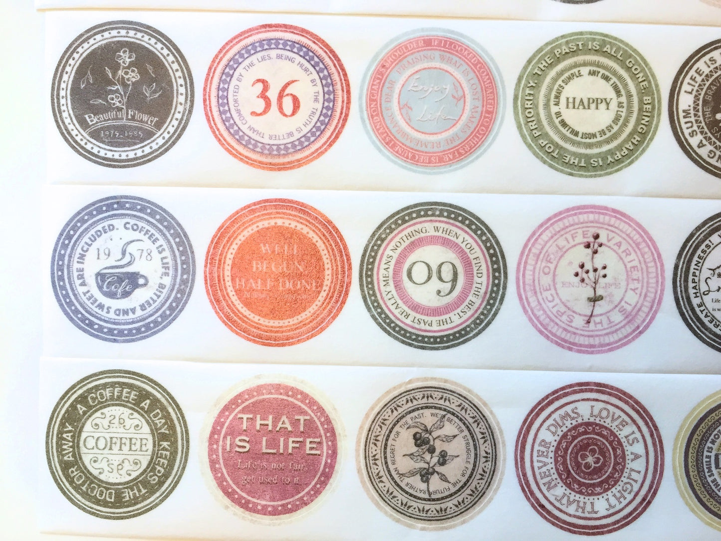 Sonia's Illustration Life - Round Label kiss-cut paper tape SAMPLES