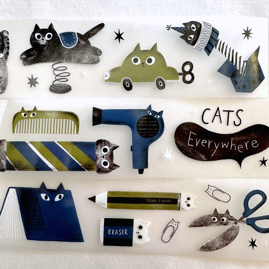 The Cats Sesame & Peanut - Cats Everywhere PET tape SAMPLES