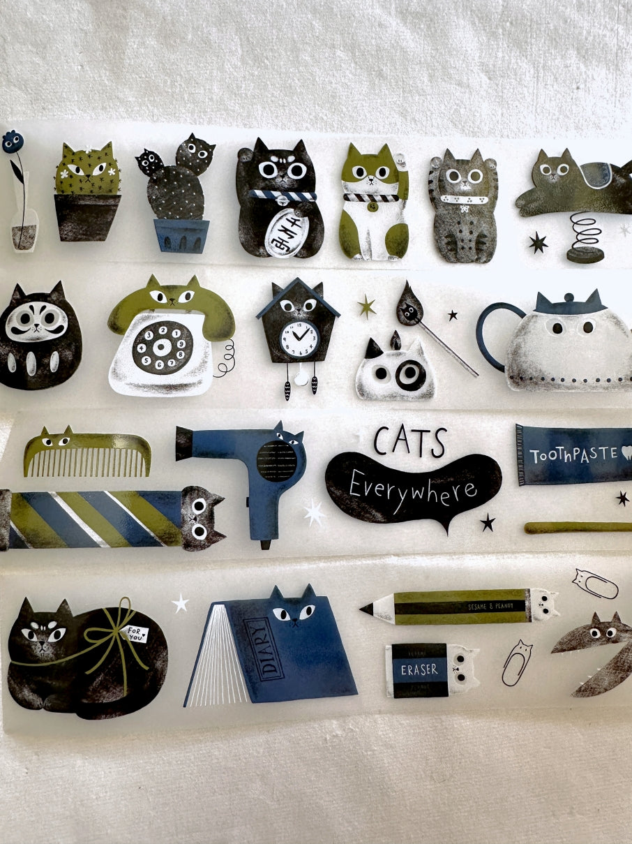 The Cats Sesame & Peanut - Cats Everywhere PET tape SAMPLES
