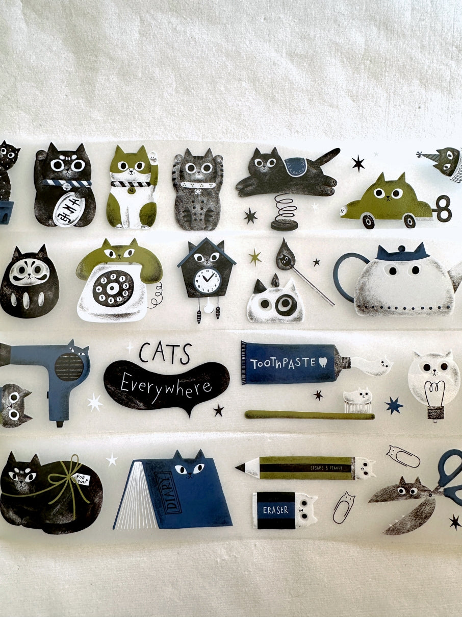 The Cats Sesame & Peanut - Cats Everywhere PET tape SAMPLES