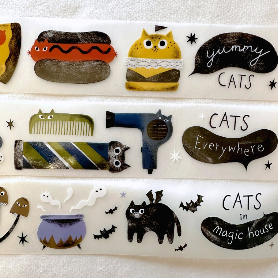 The Cats Sesame & Peanut - Cats in Magic House PET tape SAMPLES