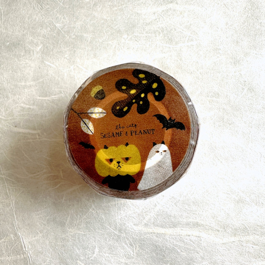The Cats Sesame & Peanut - Autumn gold-foil washi tape SAMPLES