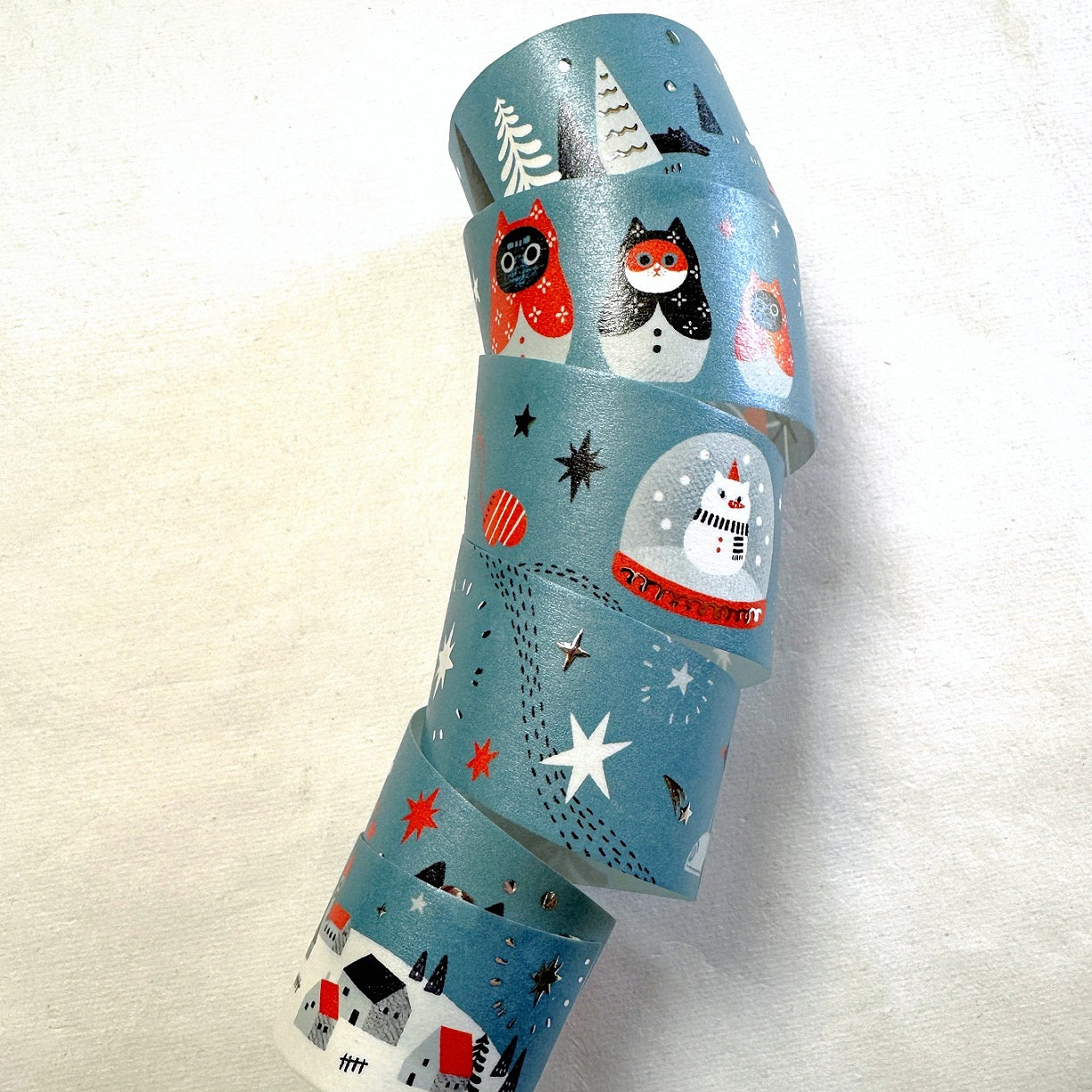 The Cats Sesame & Peanut - Winter silver-foil washi tape SAMPLES