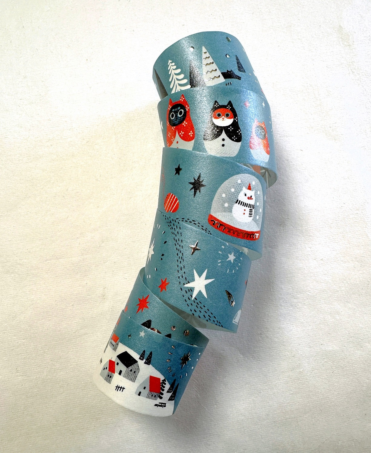 The Cats Sesame & Peanut - Winter silver-foil washi tape SAMPLES