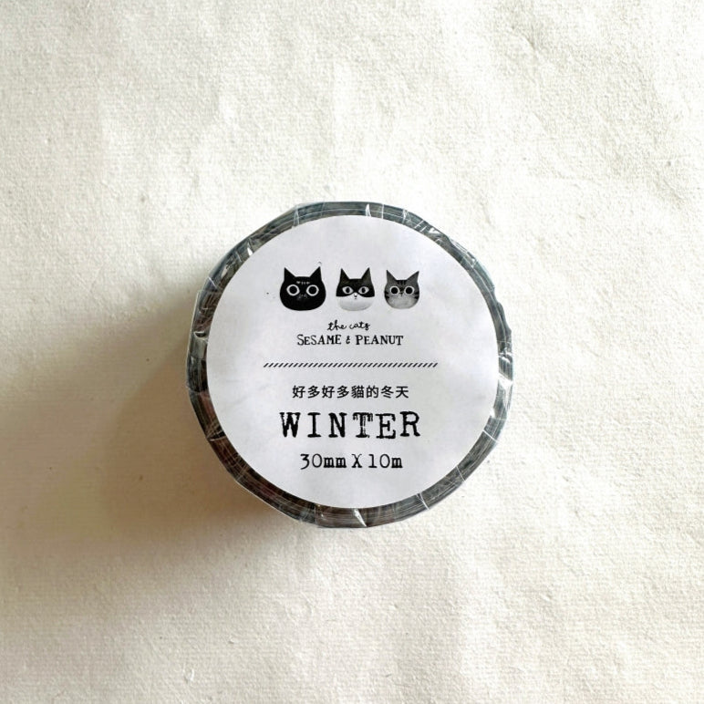 The Cats Sesame & Peanut - Winter silver-foil washi tape SAMPLES