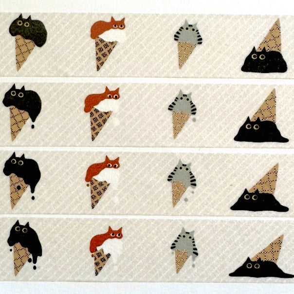 The Cats Sesame & Peanut - Melting Ice Cats washi tape SAMPLES