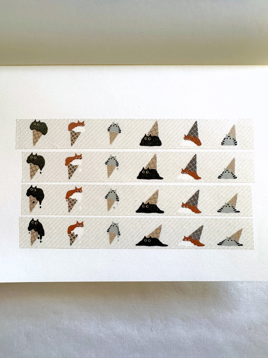 The Cats Sesame & Peanut - Melting Ice Cats washi tape SAMPLES