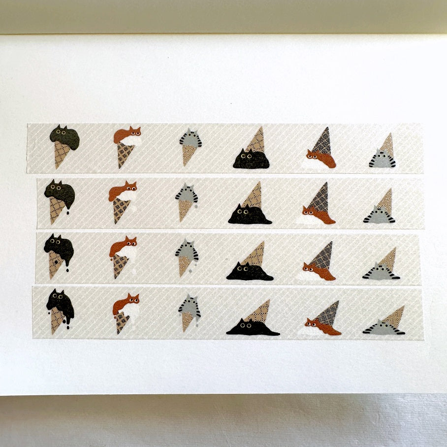 The Cats Sesame & Peanut - Melting Ice Cats washi tape SAMPLES