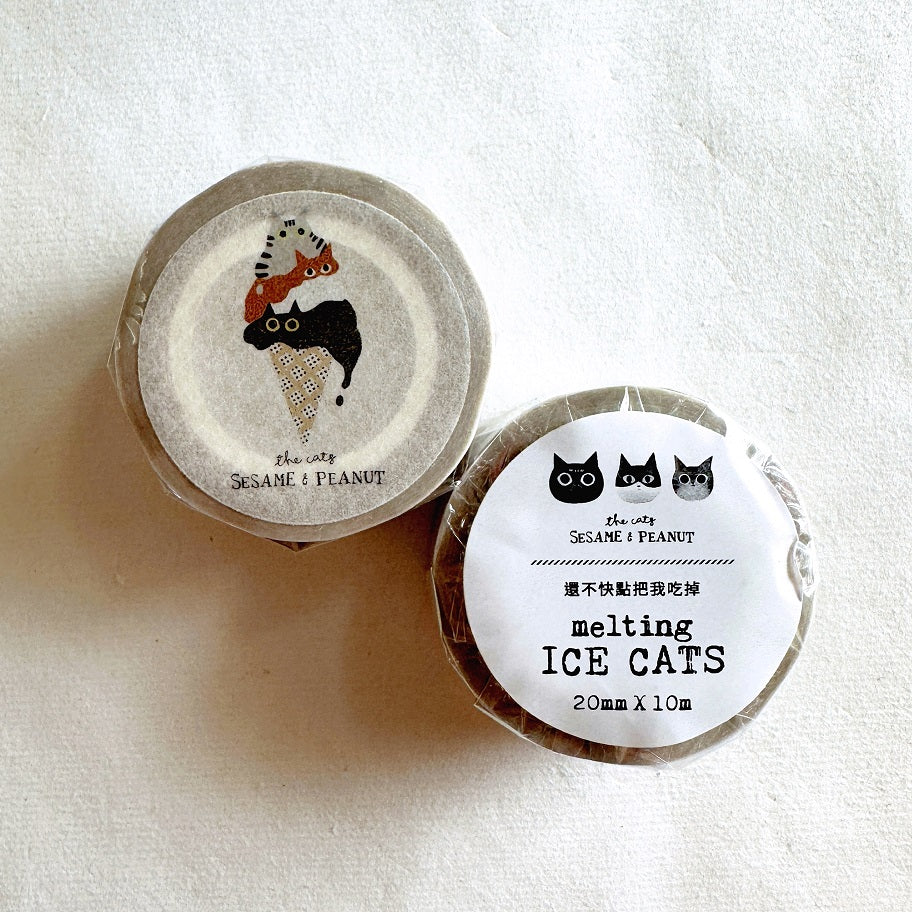 The Cats Sesame & Peanut - Melting Ice Cats washi tape SAMPLES