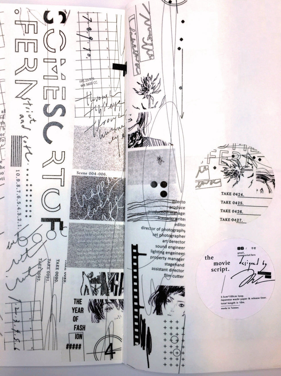 Somesortoffern - The Movie Script washi tape SAMPLES