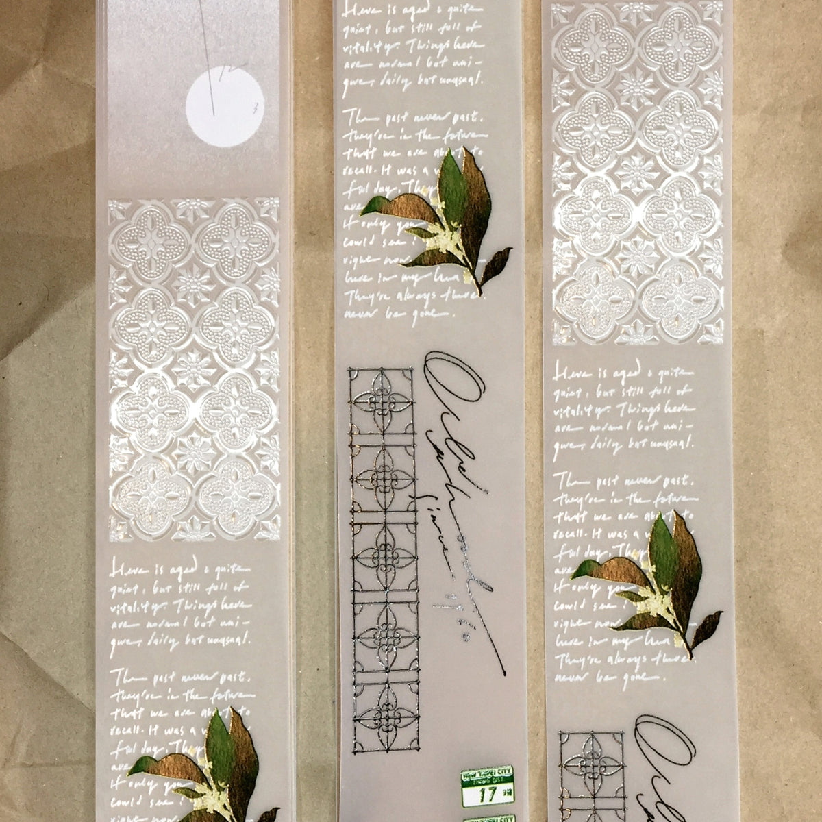 Somesortoffern - Begonia, Heliocentric, & Mountains and Oceans non-adhesive tracing paper scrolls SAMPLES