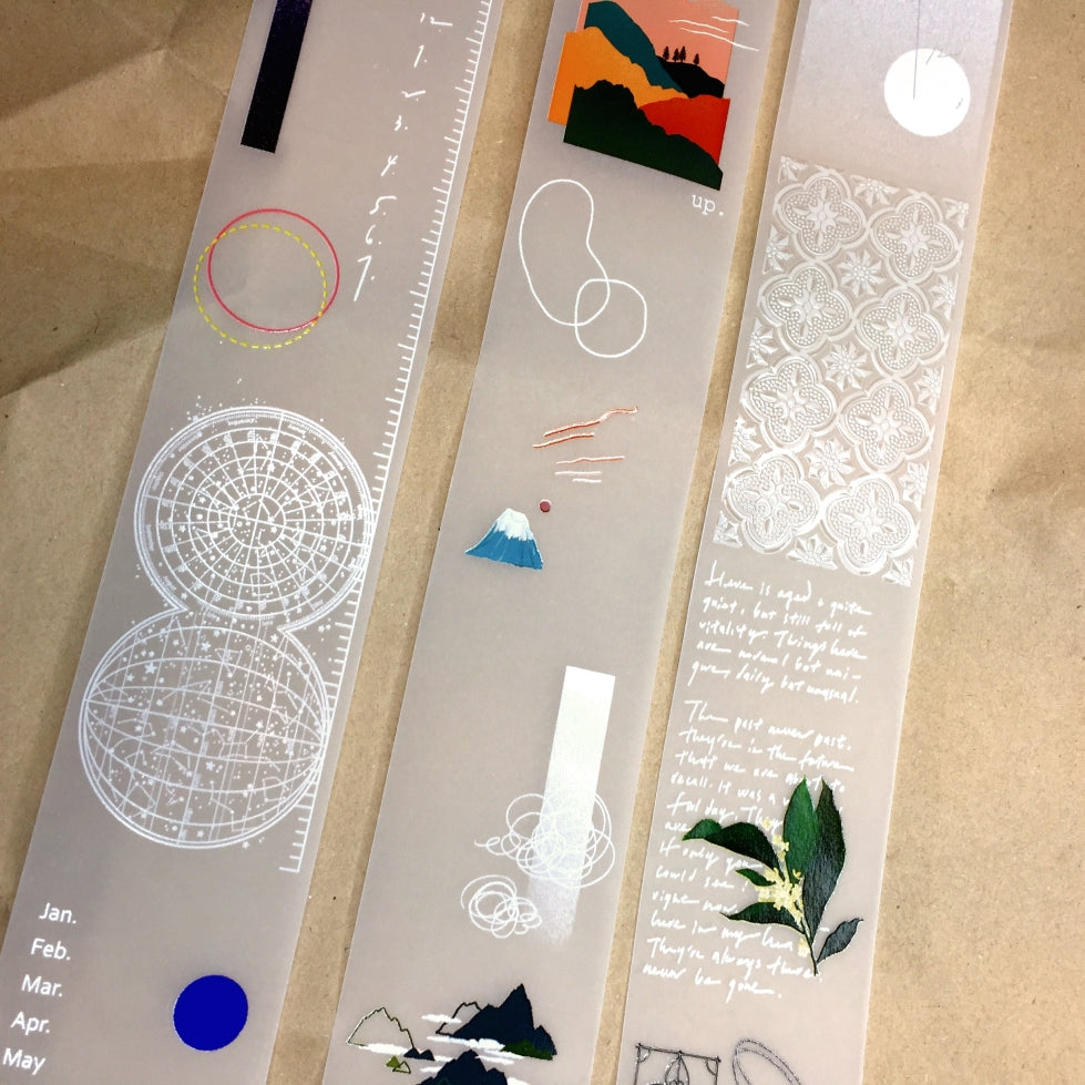 Somesortoffern - Begonia, Heliocentric, & Mountains and Oceans non-adhesive tracing paper scrolls SAMPLES