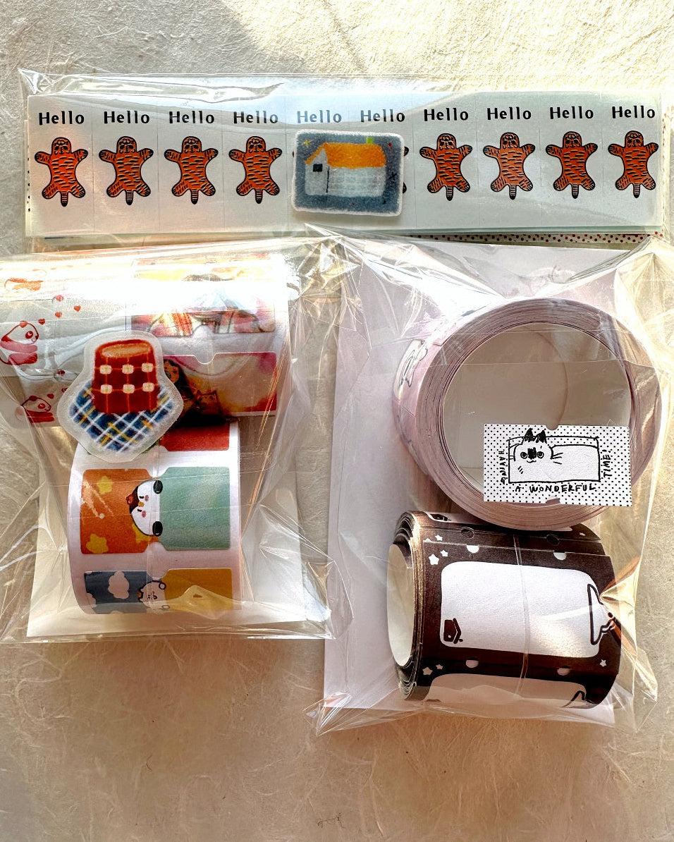 Panda Factory - Hello Tiger label sticker roll SAMPLES