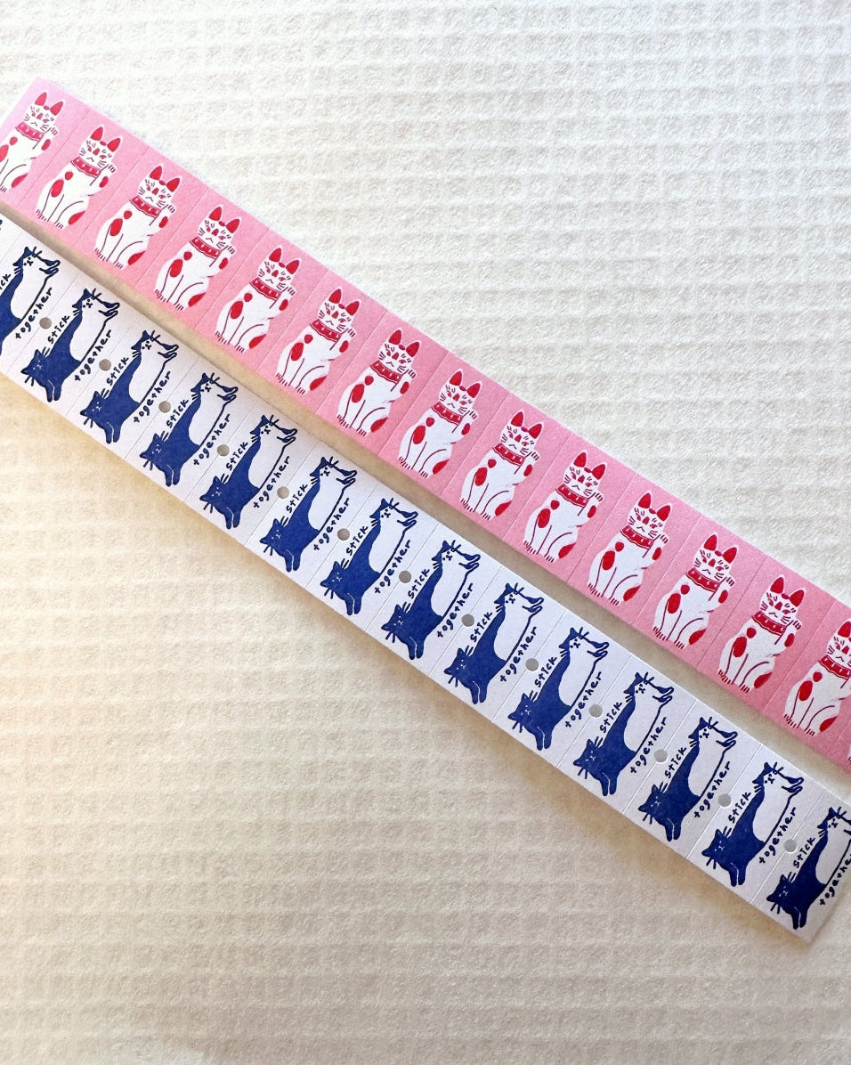 Somesortoffern - Fortune Cat label sticker roll SAMPLES