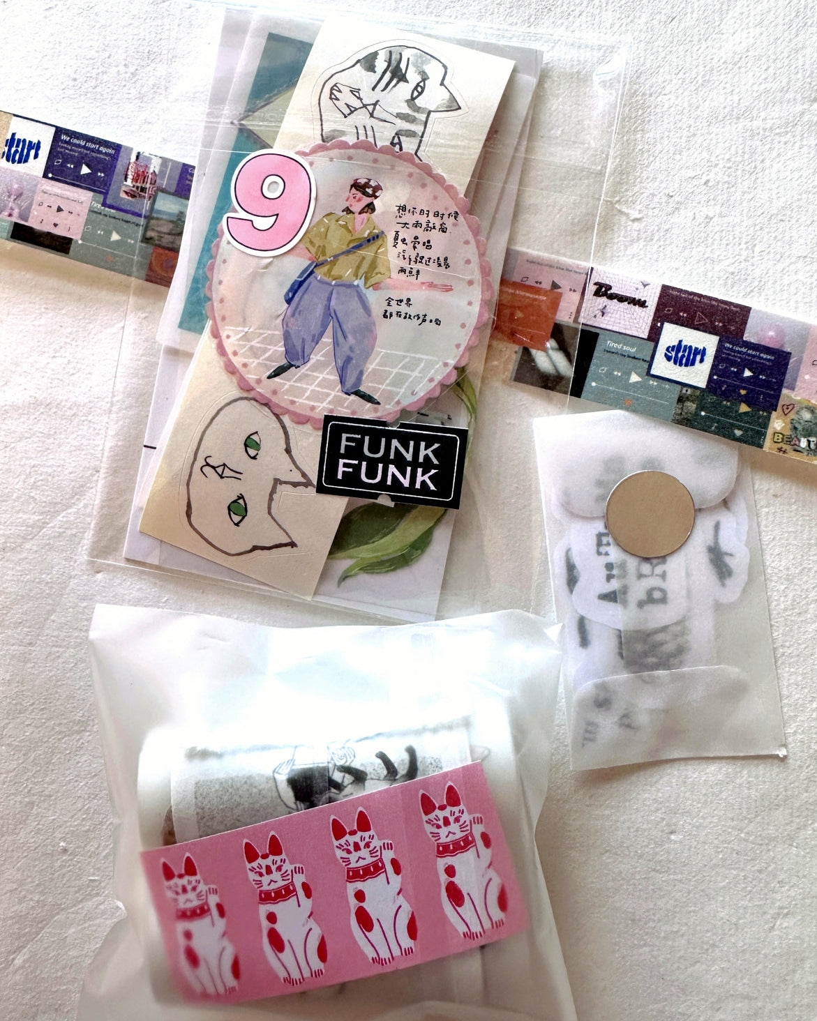 Somesortoffern - Fortune Cat label sticker roll SAMPLES