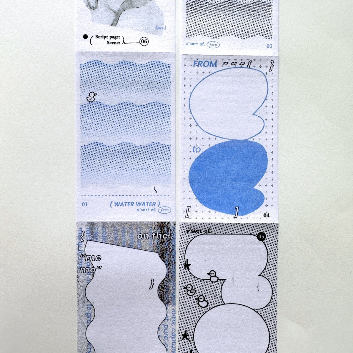 Somesortoffern - Flowing Thoughts sticky memo roll (perforated paper tape) SAMPLES