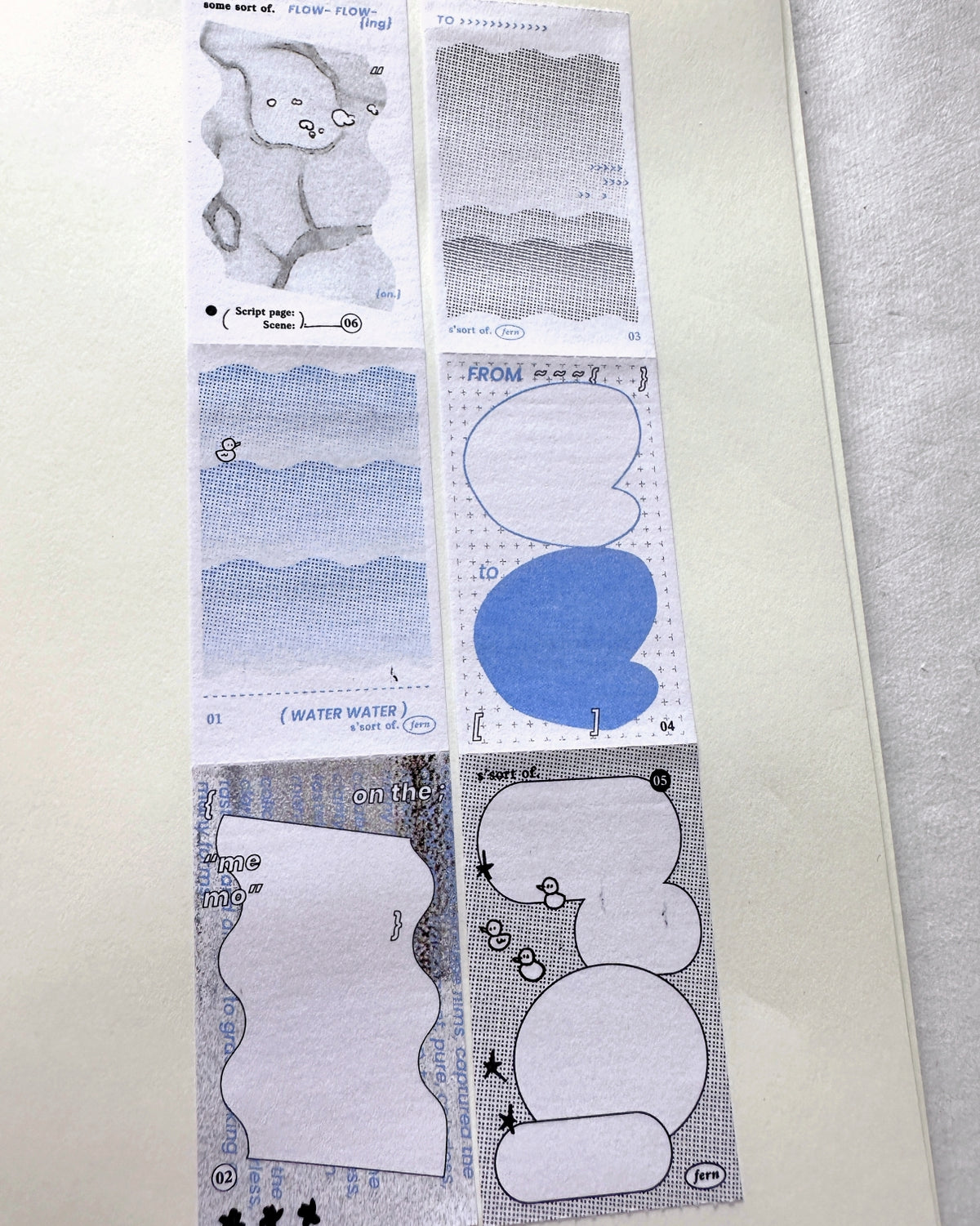 Somesortoffern - Flowing Thoughts sticky memo roll (perforated paper tape) SAMPLES