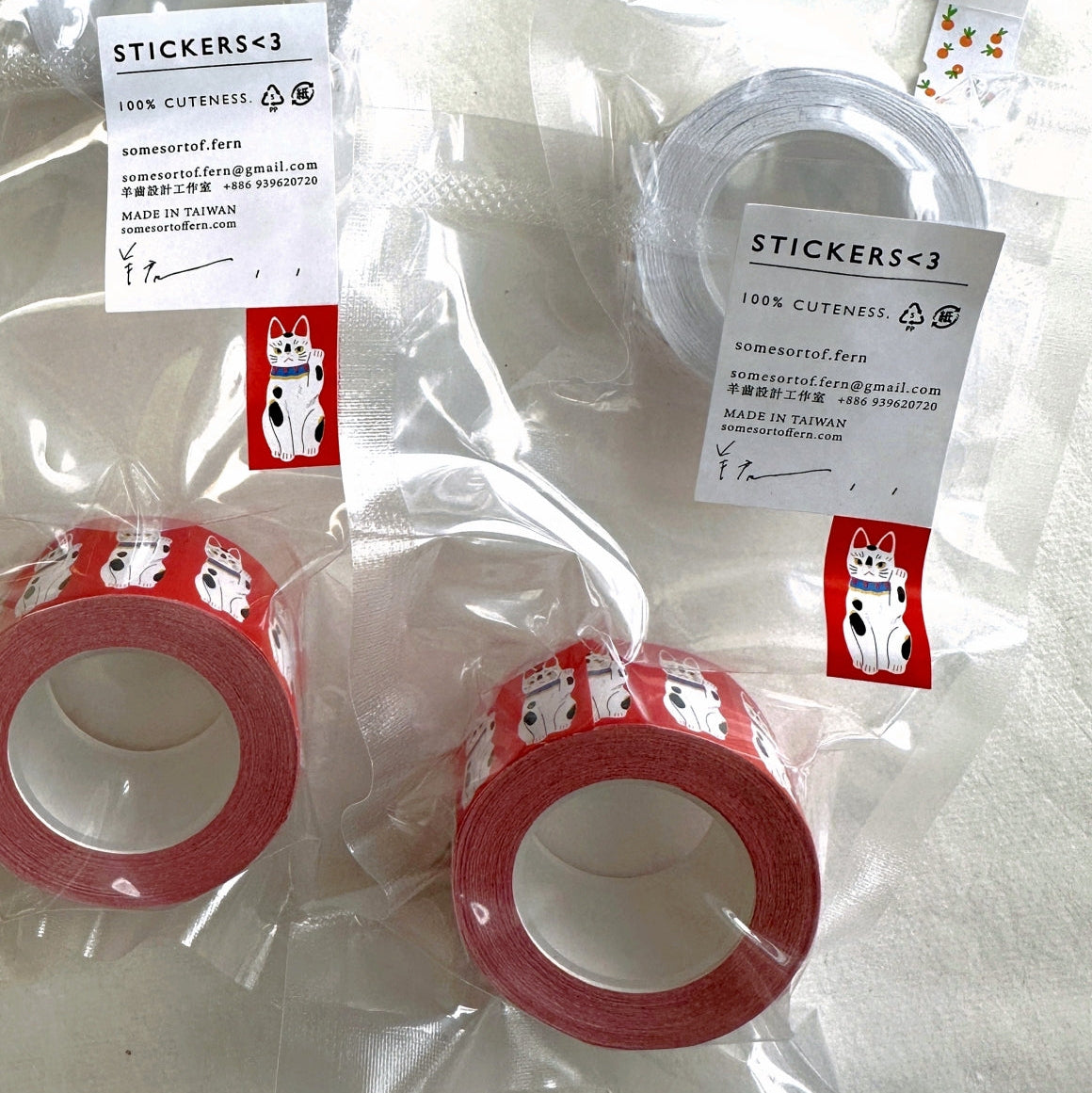 Somesortoffern - Fortune Cat ver. 2 label sticker roll SAMPLES