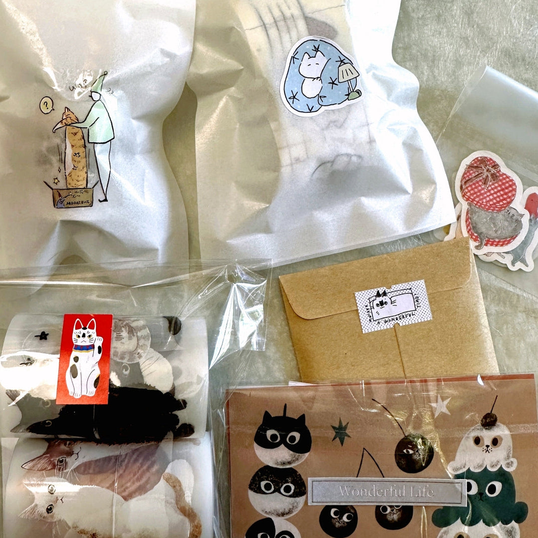Somesortoffern - Fortune Cat ver. 2 label sticker roll SAMPLES