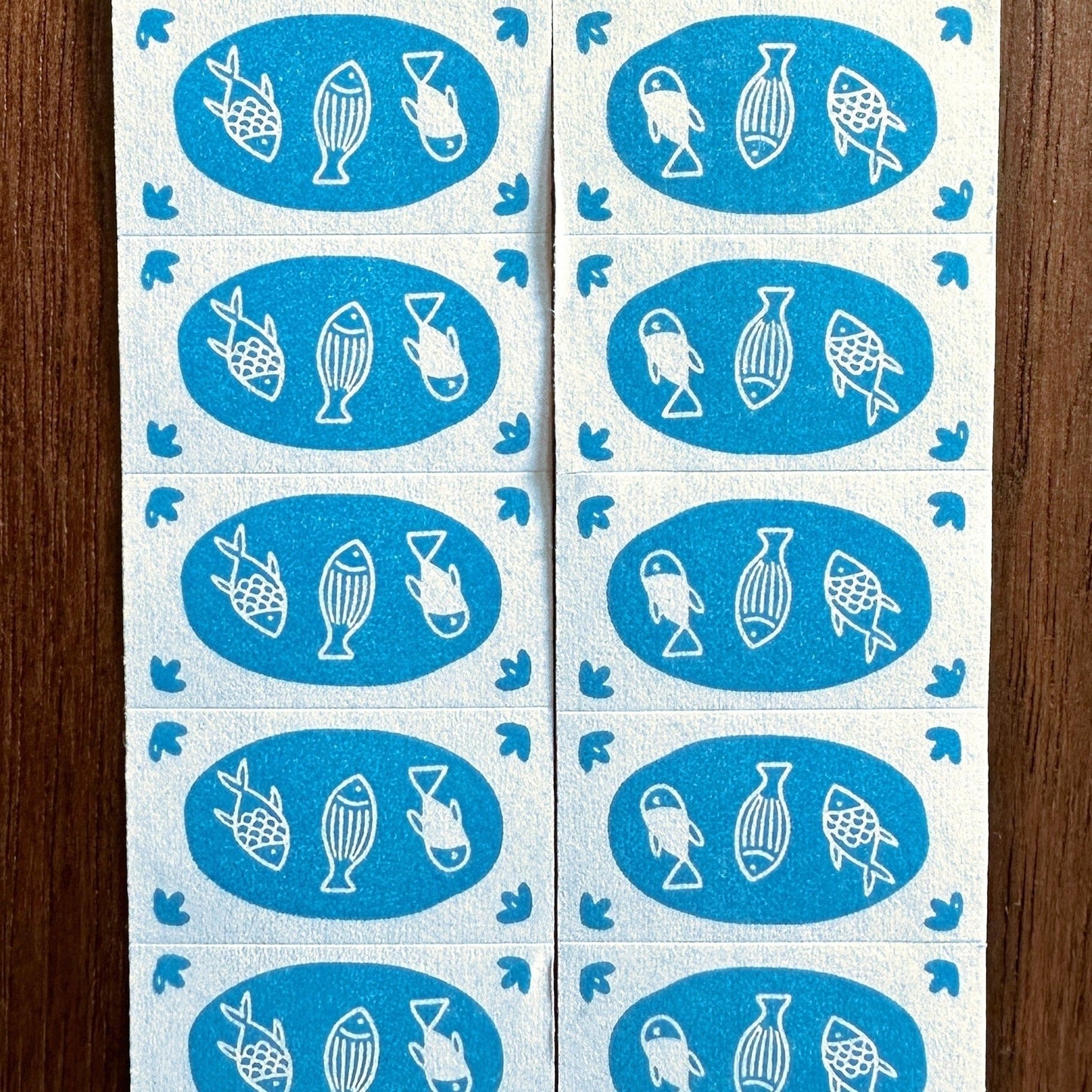 Somesortoffern - Mini Fishes label sticker roll SAMPLES