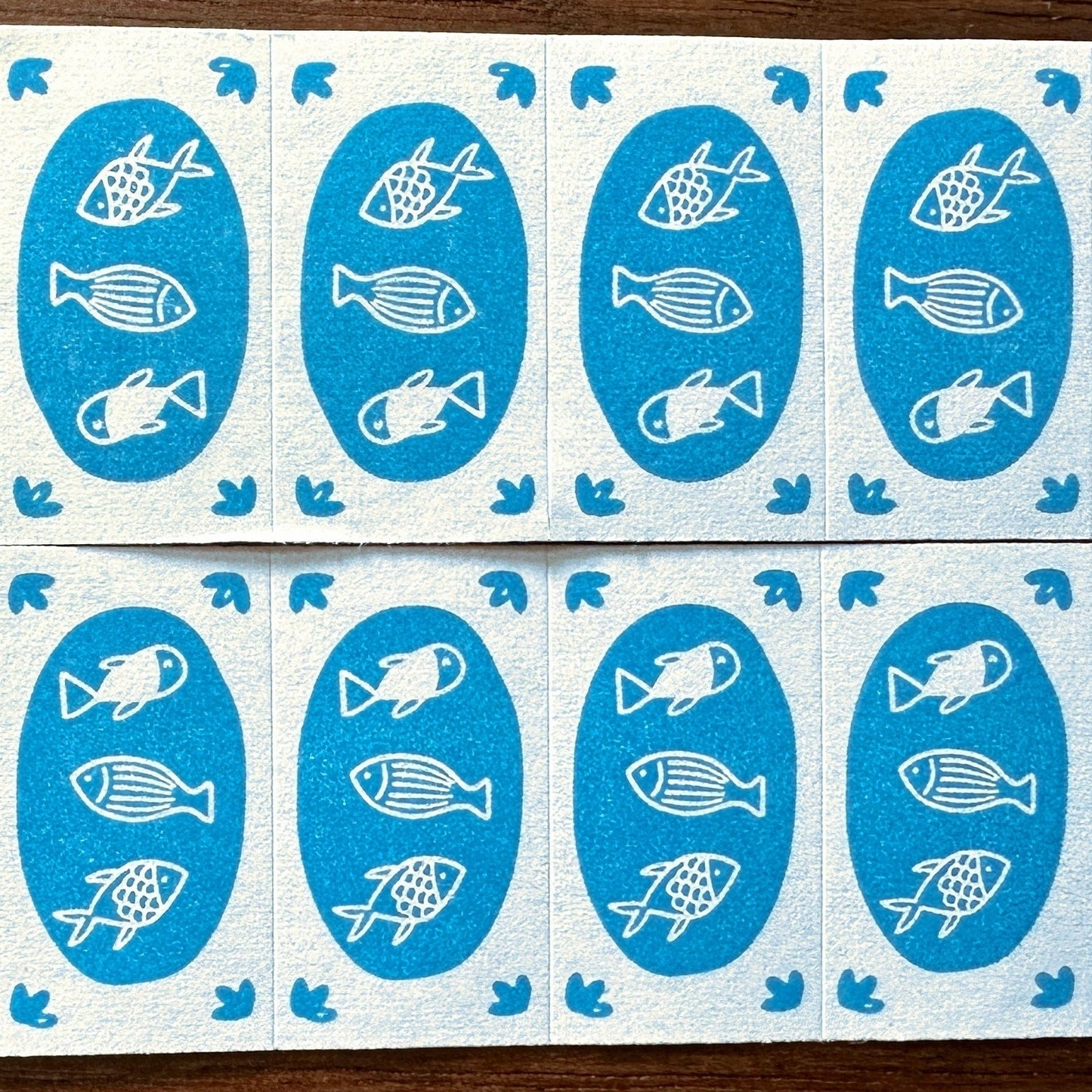 Somesortoffern - Mini Fishes label sticker roll SAMPLES