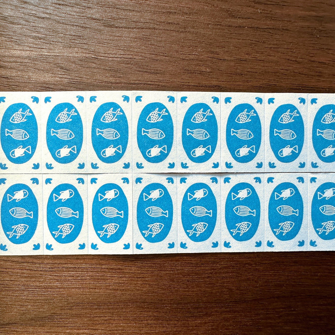Somesortoffern - Mini Fishes label sticker roll SAMPLES