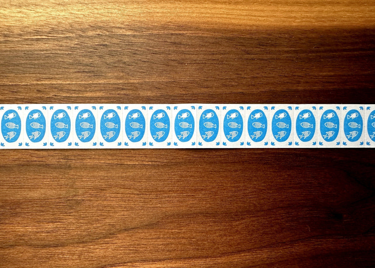 Somesortoffern - Mini Fishes label sticker roll SAMPLES