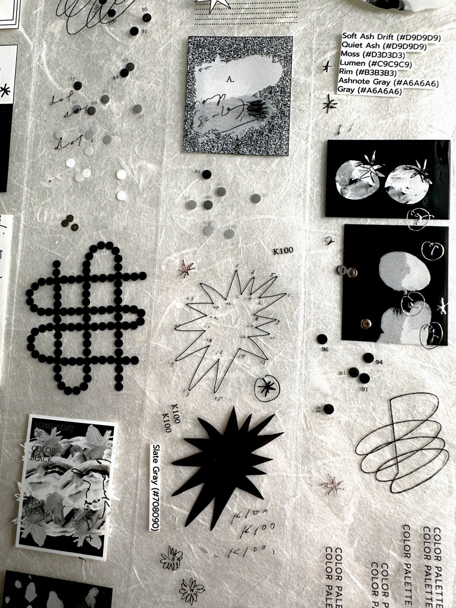 Somesortoffern - Matte Black Muted silver hot-stamped PET tape SAMPLES