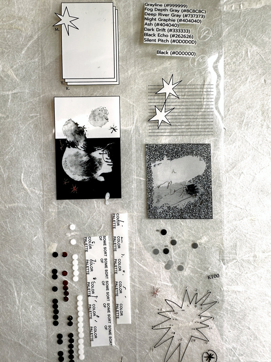 Somesortoffern - Matte Black Muted silver hot-stamped PET tape SAMPLES