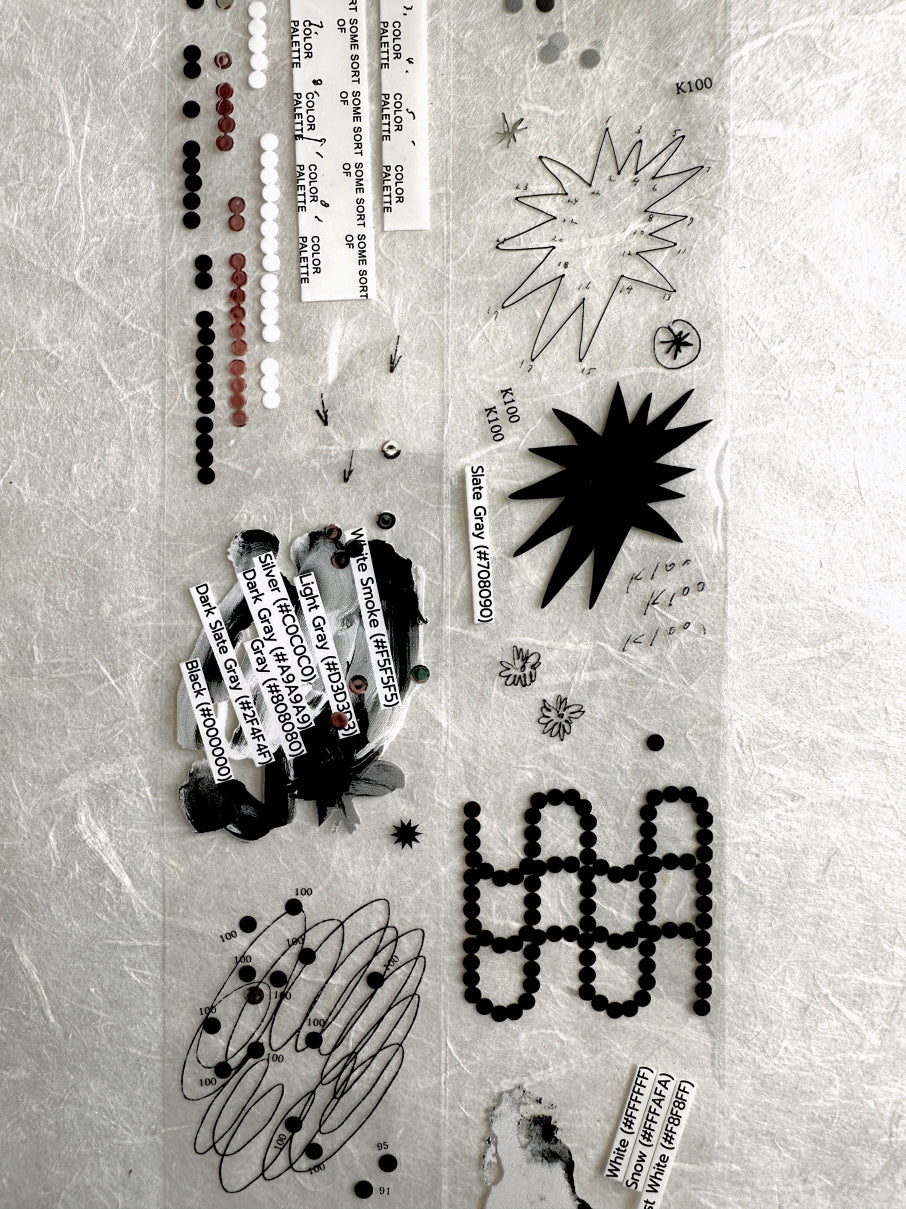 Somesortoffern - Matte Black Muted silver hot-stamped PET tape SAMPLES