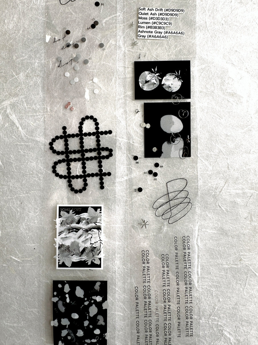Somesortoffern - Matte Black Muted silver hot-stamped PET tape SAMPLES