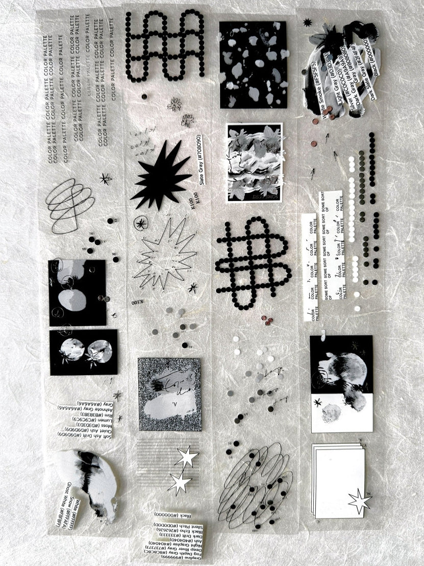Somesortoffern - Matte Black Muted silver hot-stamped PET tape SAMPLES